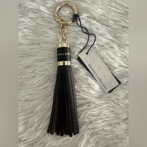 Dooney & Bourke Sammi Pebble‎ Leather Black Tassel Bag Charm NWT